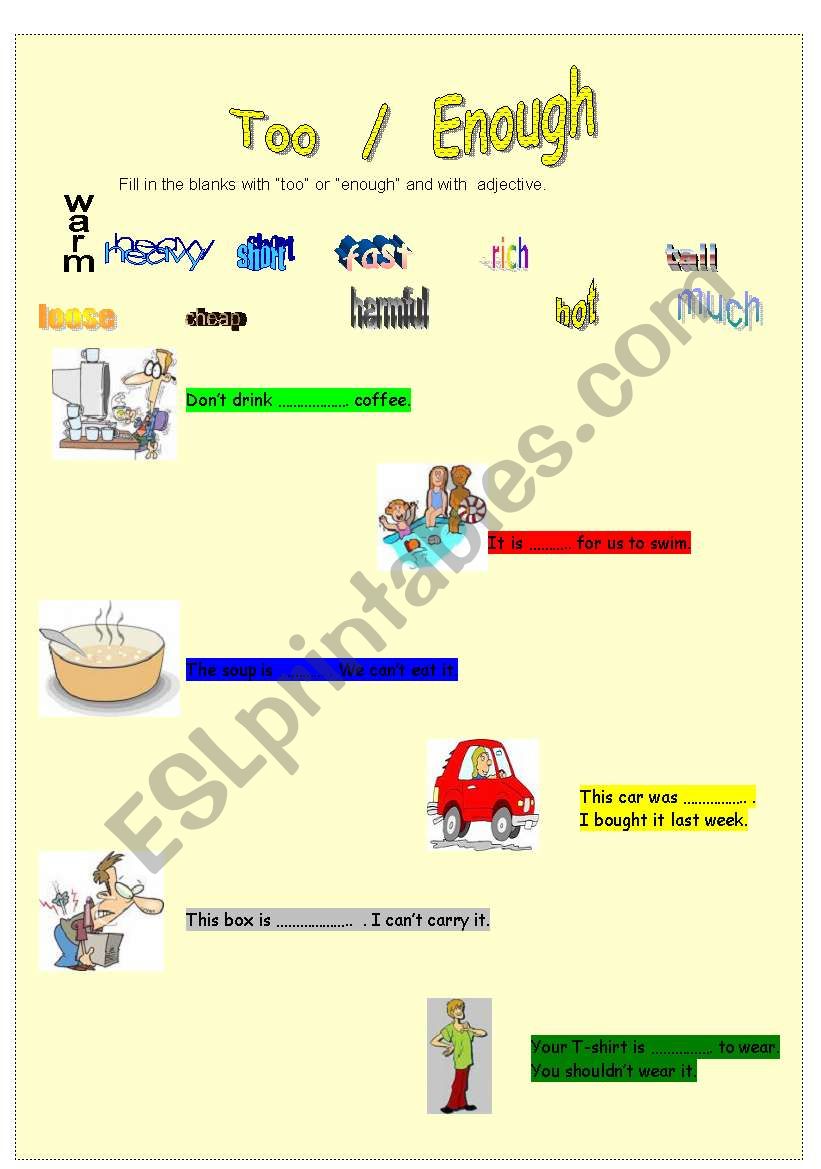 too-enough worksheet