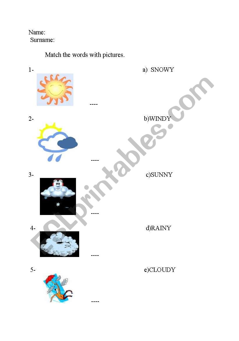 weather worksheet