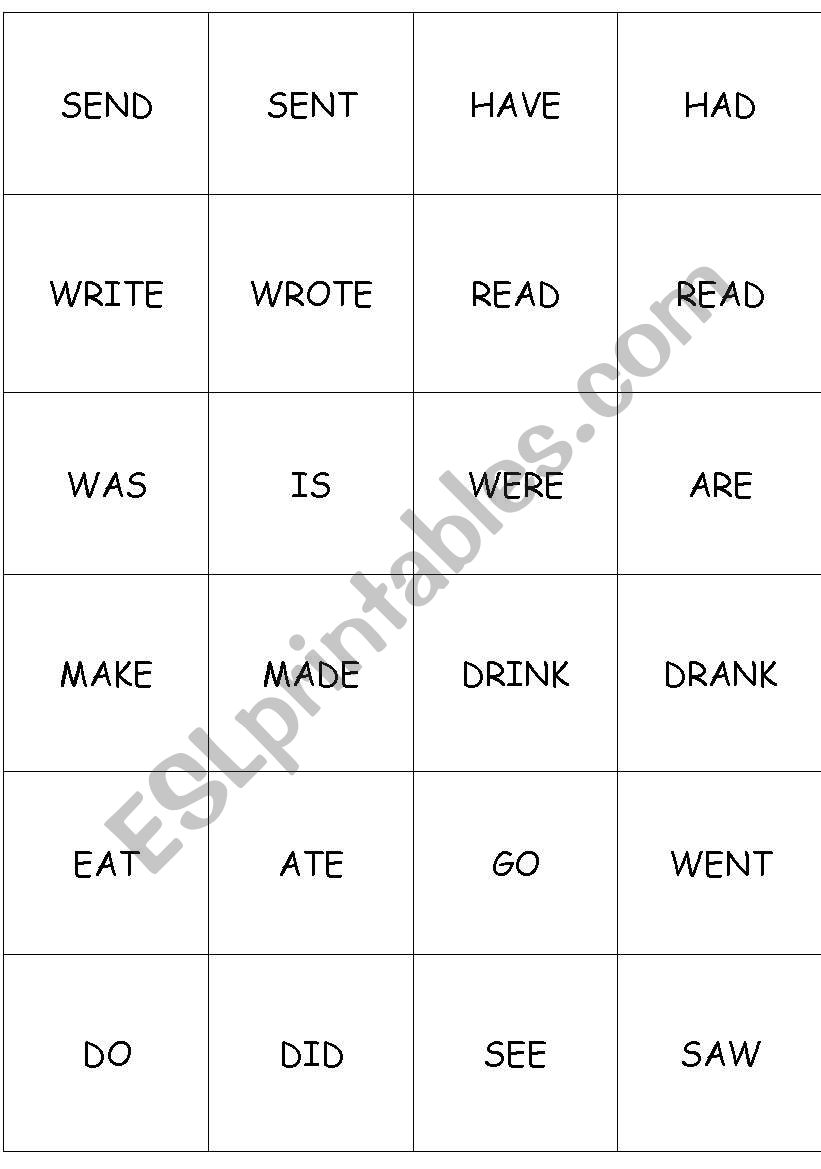 Domino - Past tense worksheet