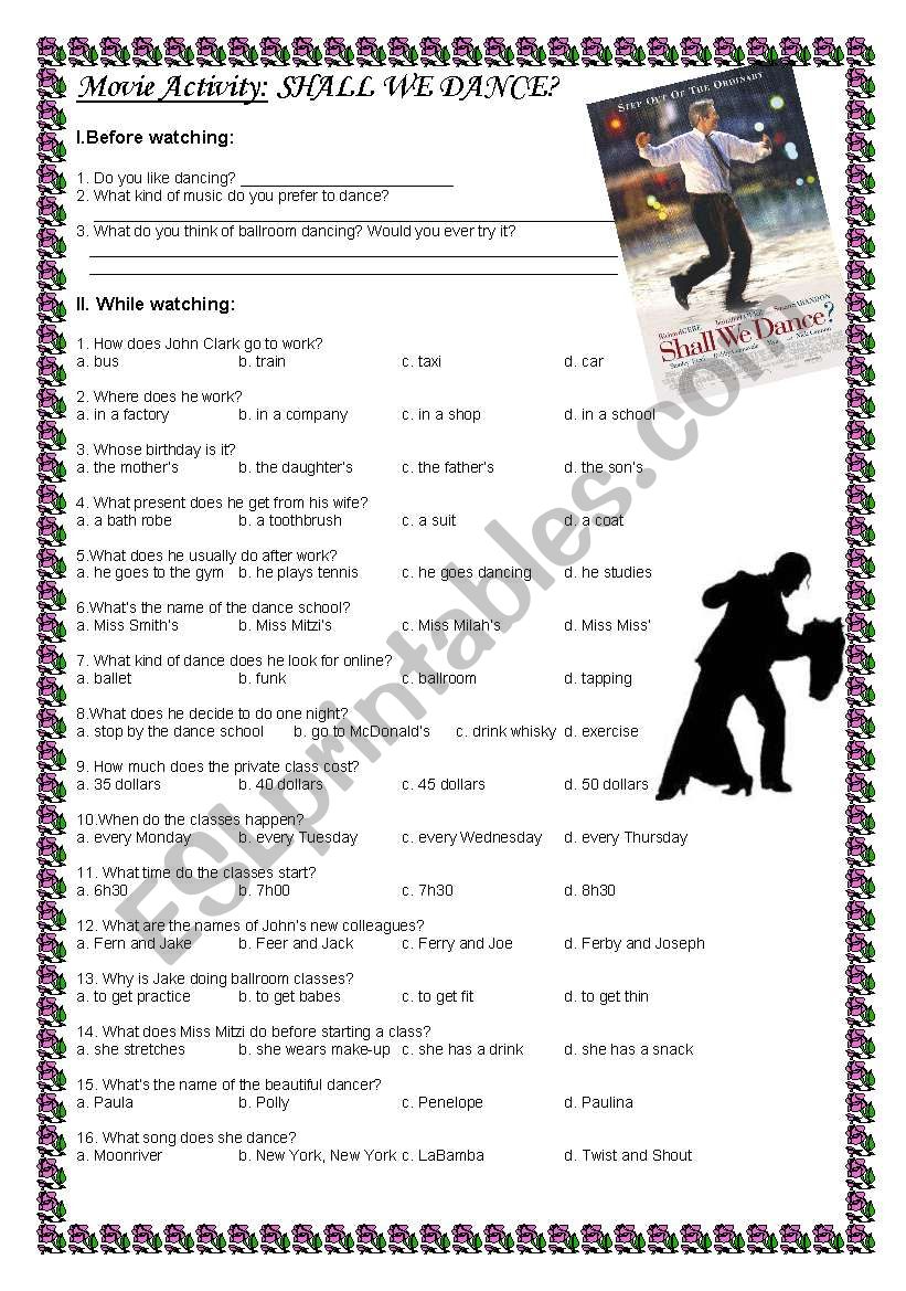 Movie Activity: Shall We Dance?