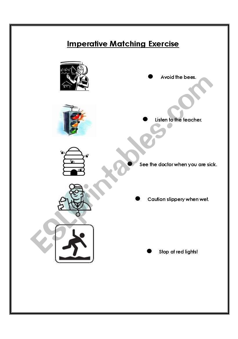 Imperative Matching Exercise worksheet