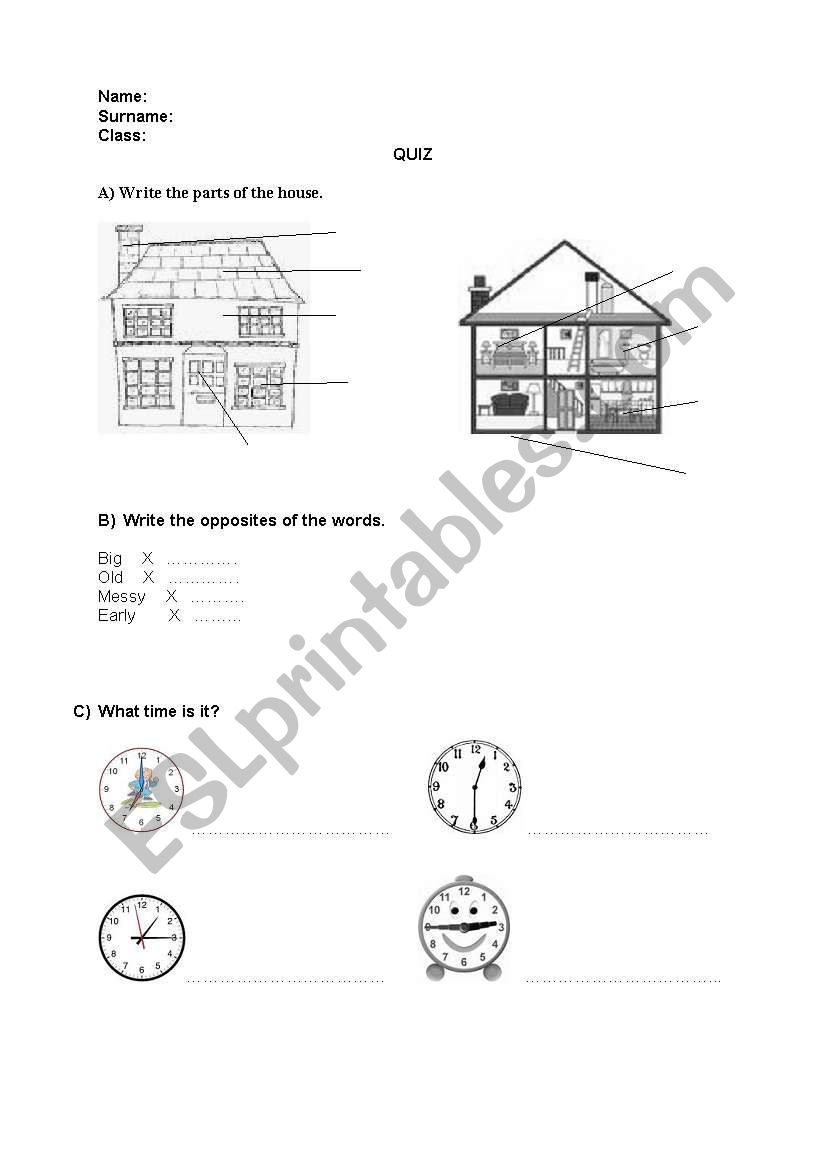 Quz worksheet