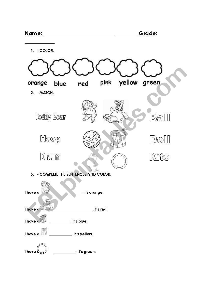 My Favorite toy worksheet