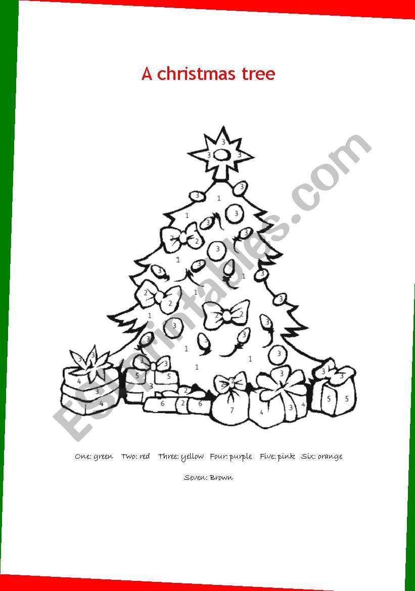 A christmas tree worksheet