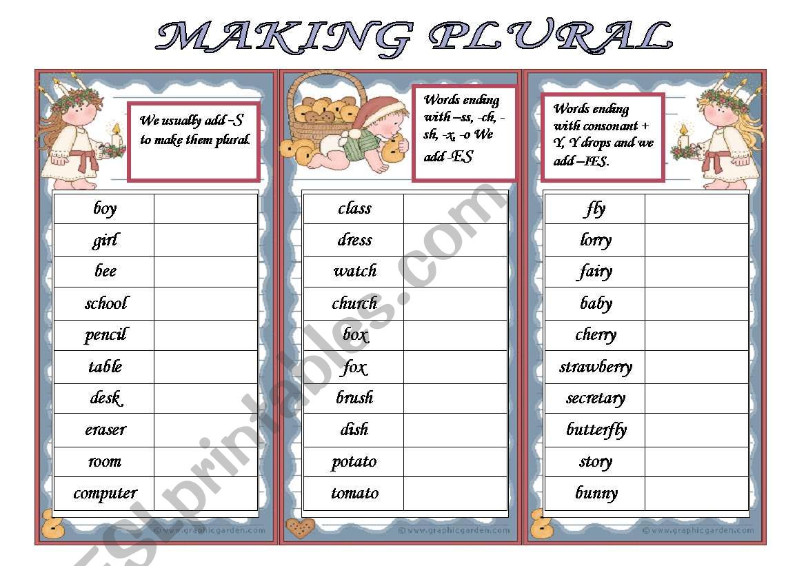 making plural worksheet