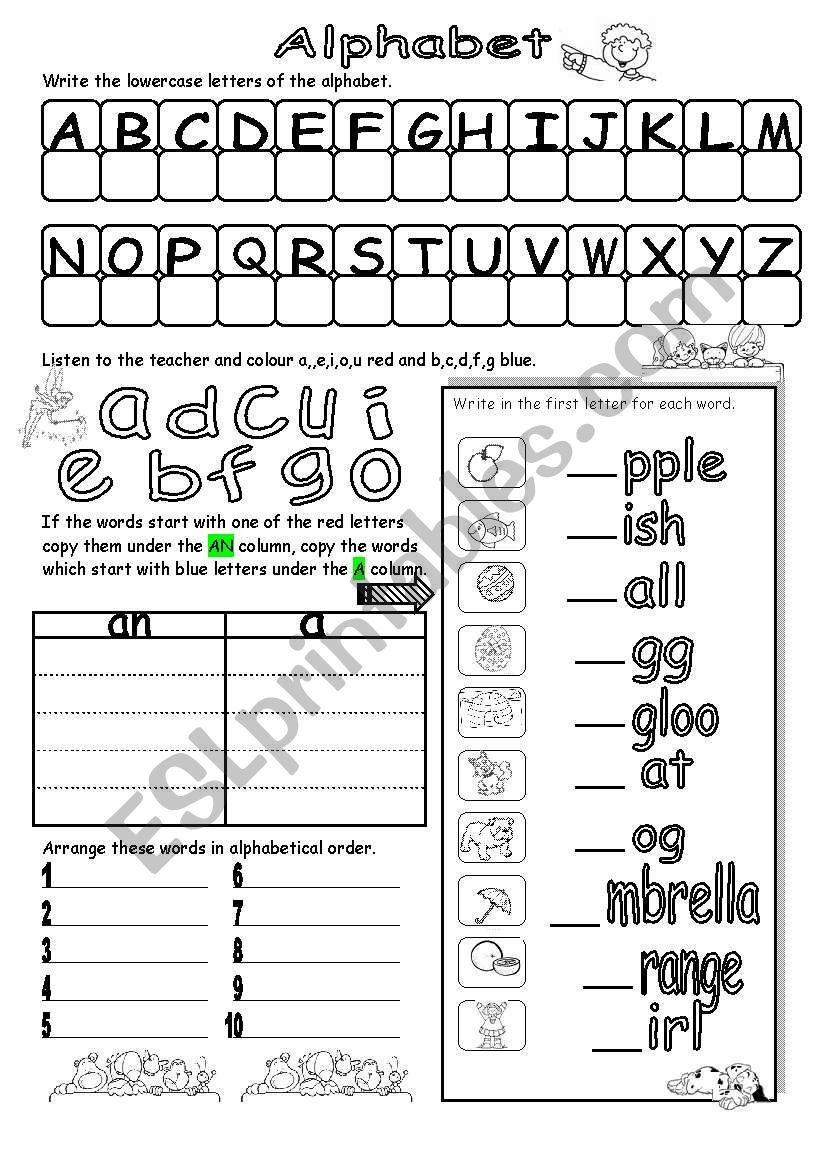 ALPHABET worksheet