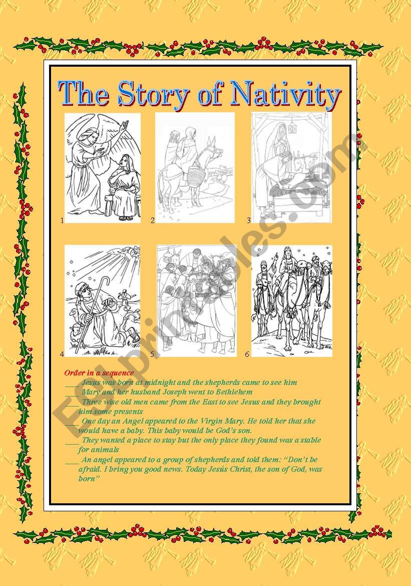 The Story of Nativity worksheet
