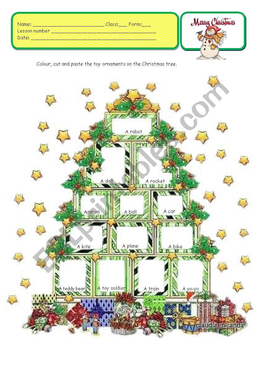 CHRISTMAS TOY TREE worksheet