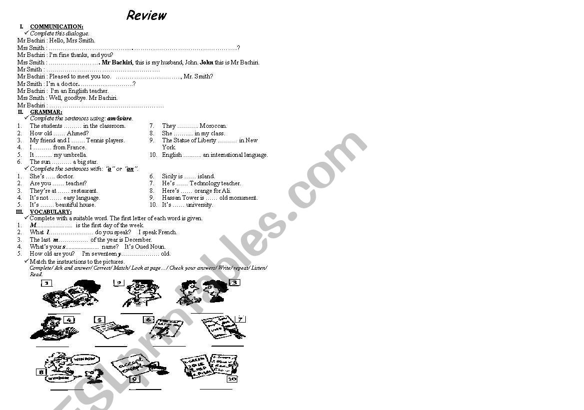 QUIZZES worksheet