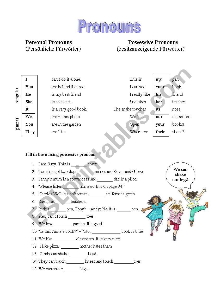 Possessive Pronouns worksheet