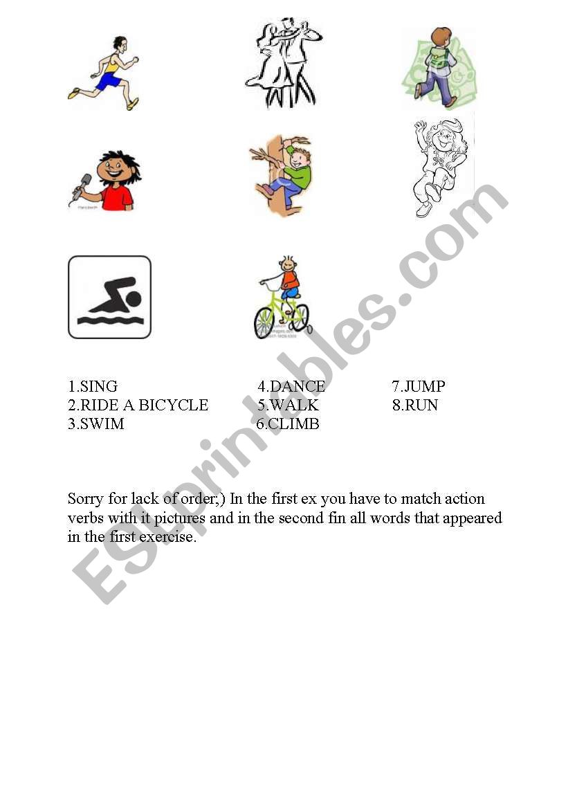 Action Verbs worksheet