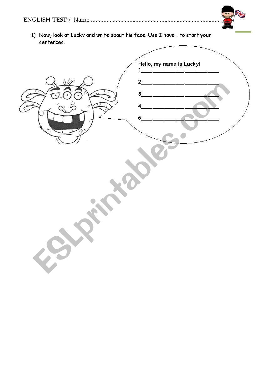 MY FACE worksheet