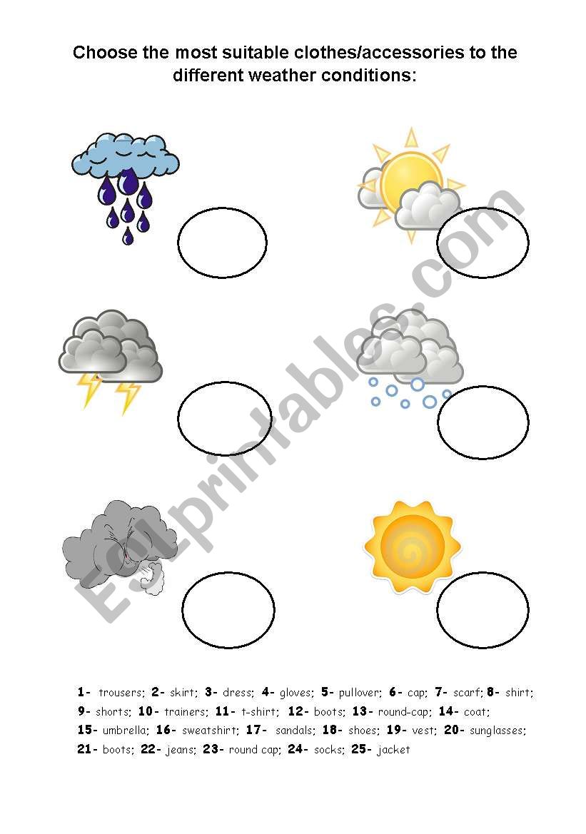 the clothes worksheet