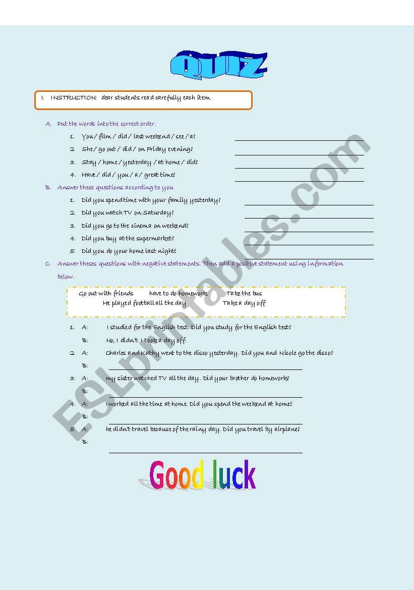 Past Simple Tense worksheet