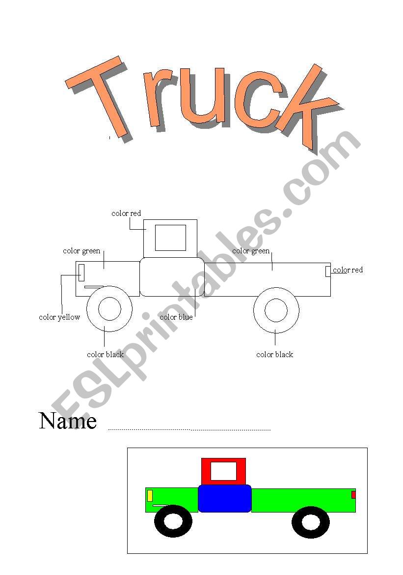 coloring truck worksheet