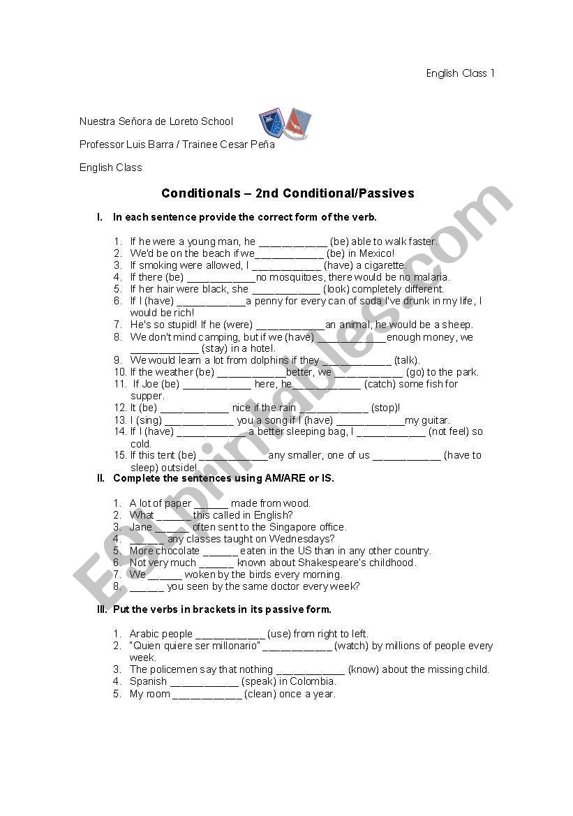 Second conditional worksheet