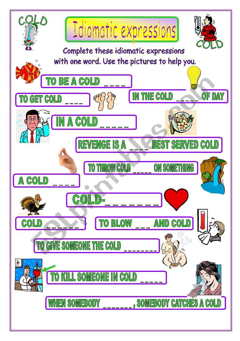 Idiomatic expressions - COLD - 