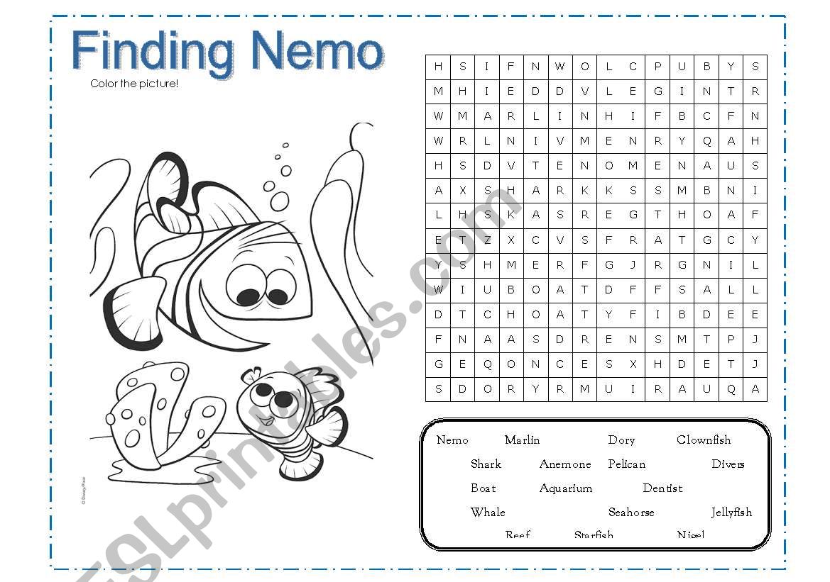 FINDING NEMO worksheet