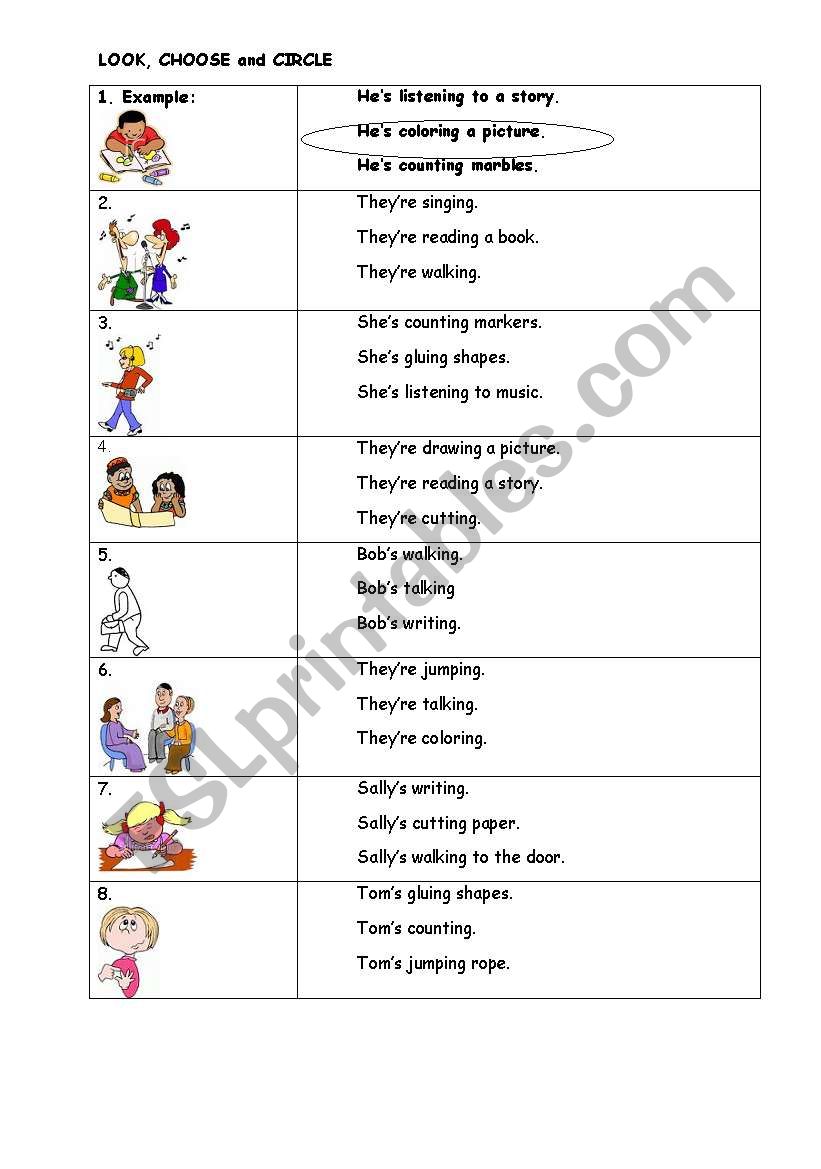 what are they doing? worksheet