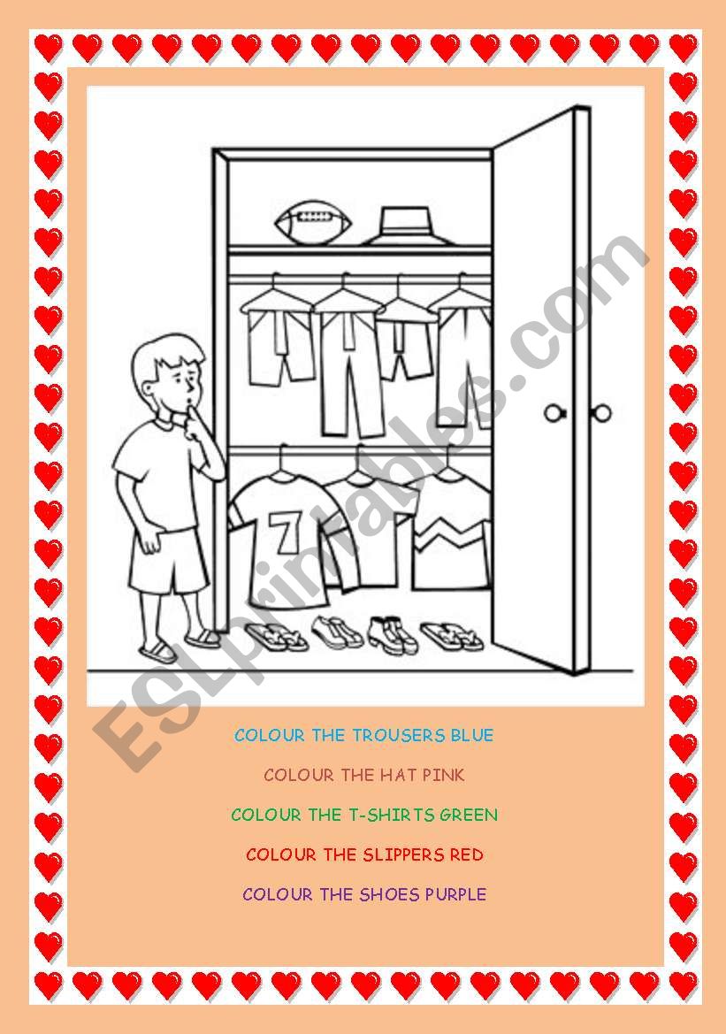 Clothes and colours worksheet