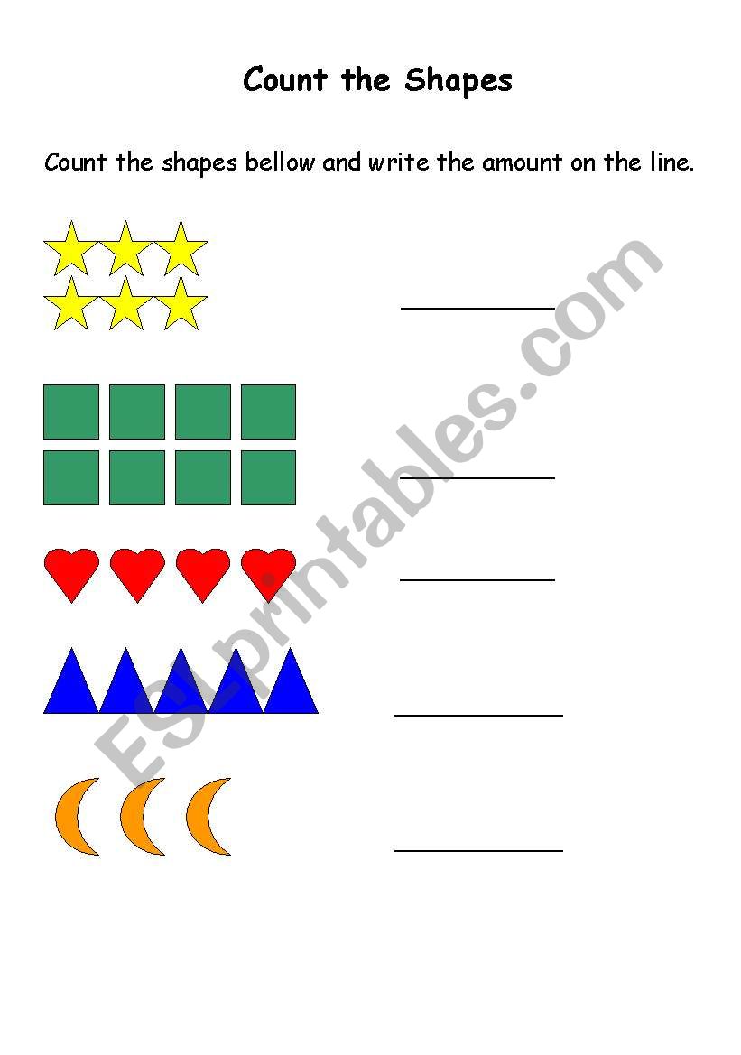 Count the shapes! worksheet