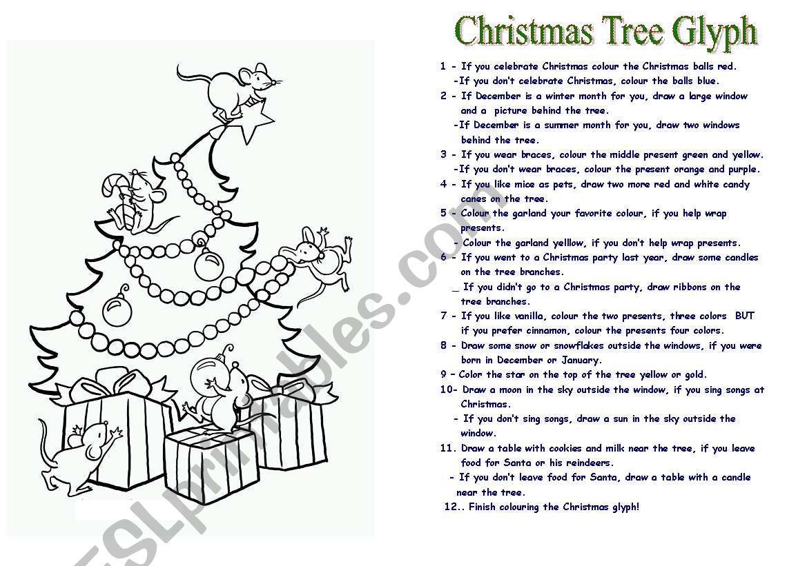 Christmas Glyph worksheet