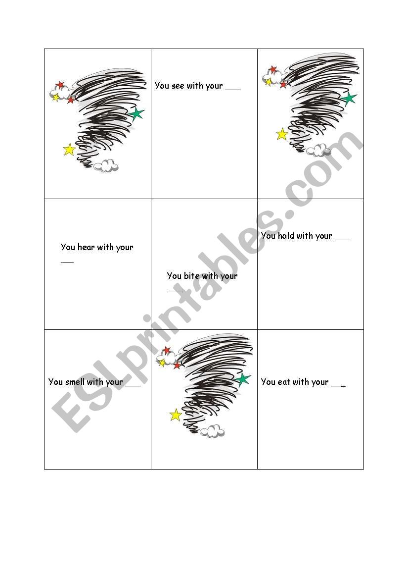 Tornado - Body Parts worksheet