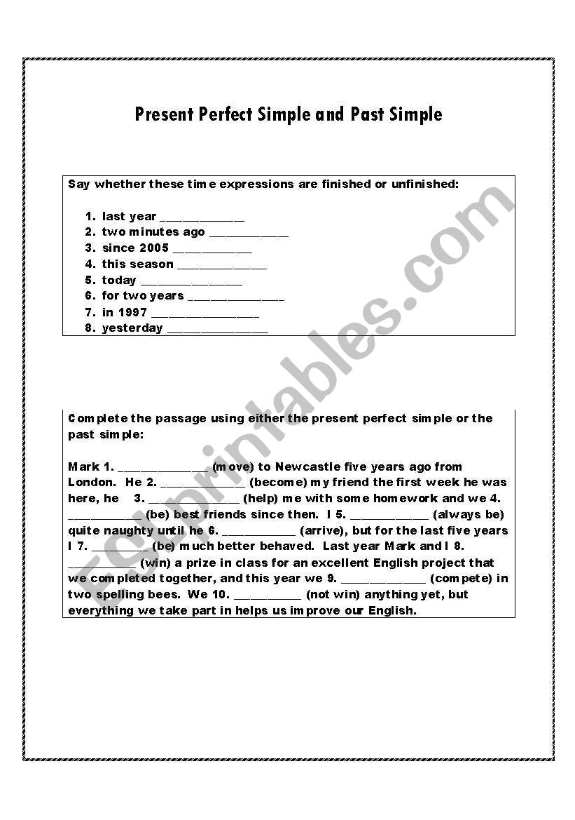 Present perfect simple vs past simple