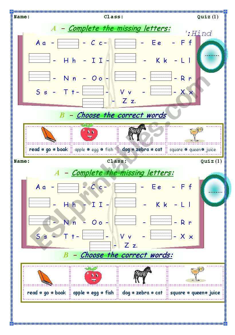 letters  worksheet