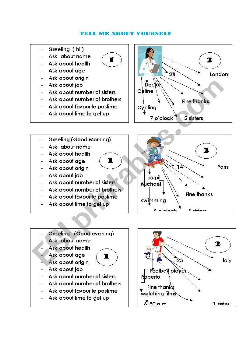 TELL ME ABOUT YOURSELF worksheet