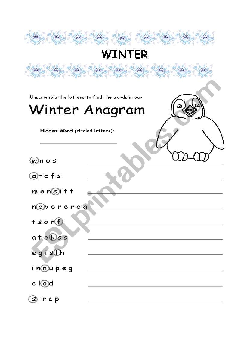 winter worksheet