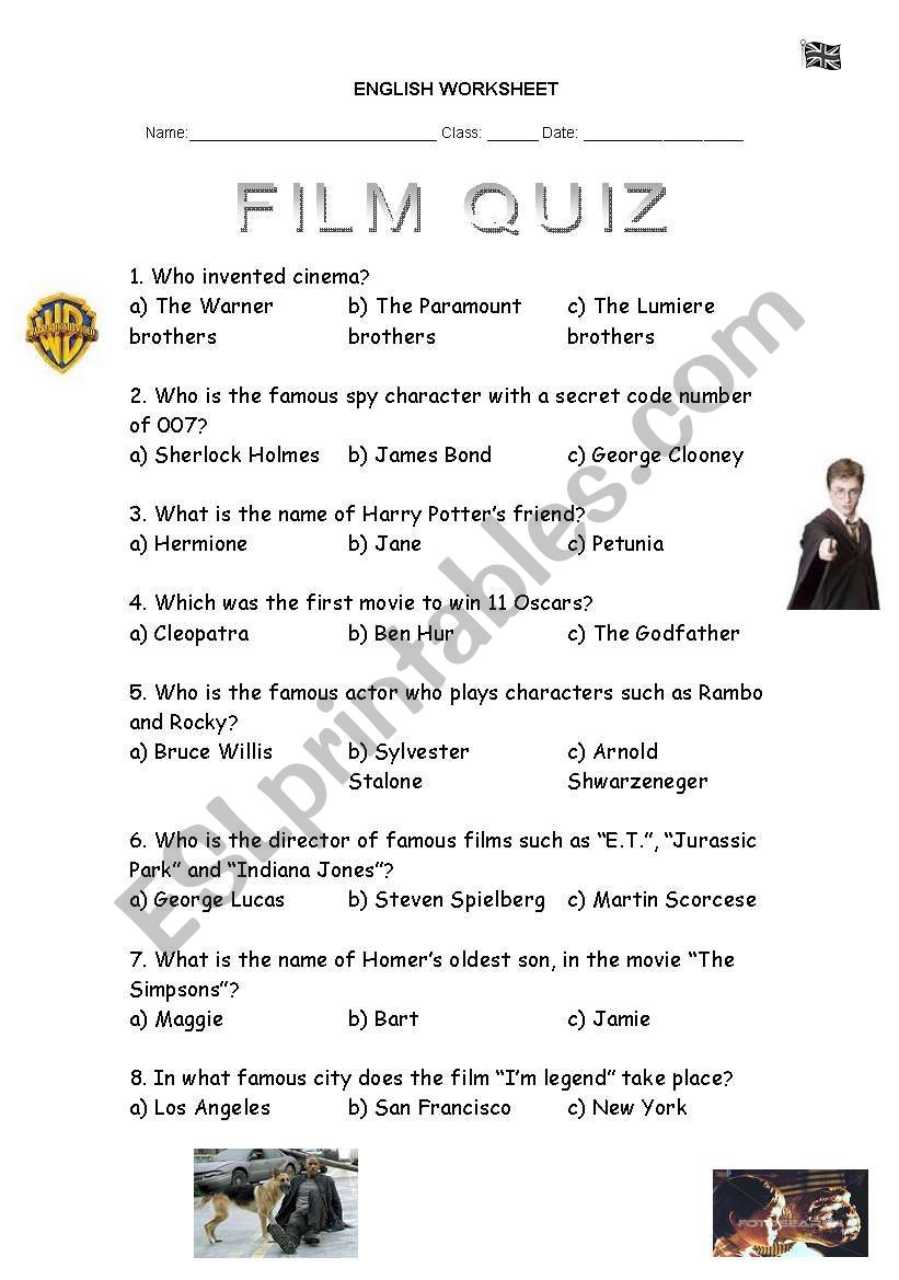 Film Quiz worksheet