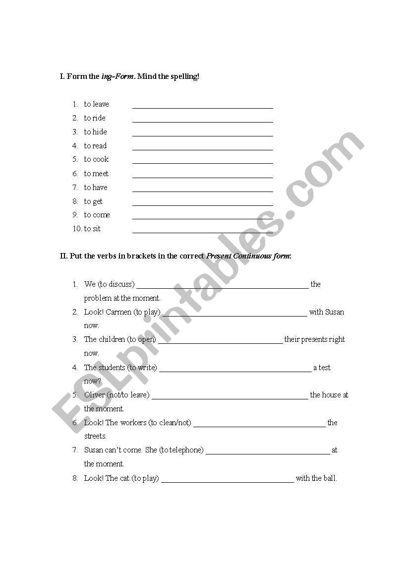 ing form worksheet