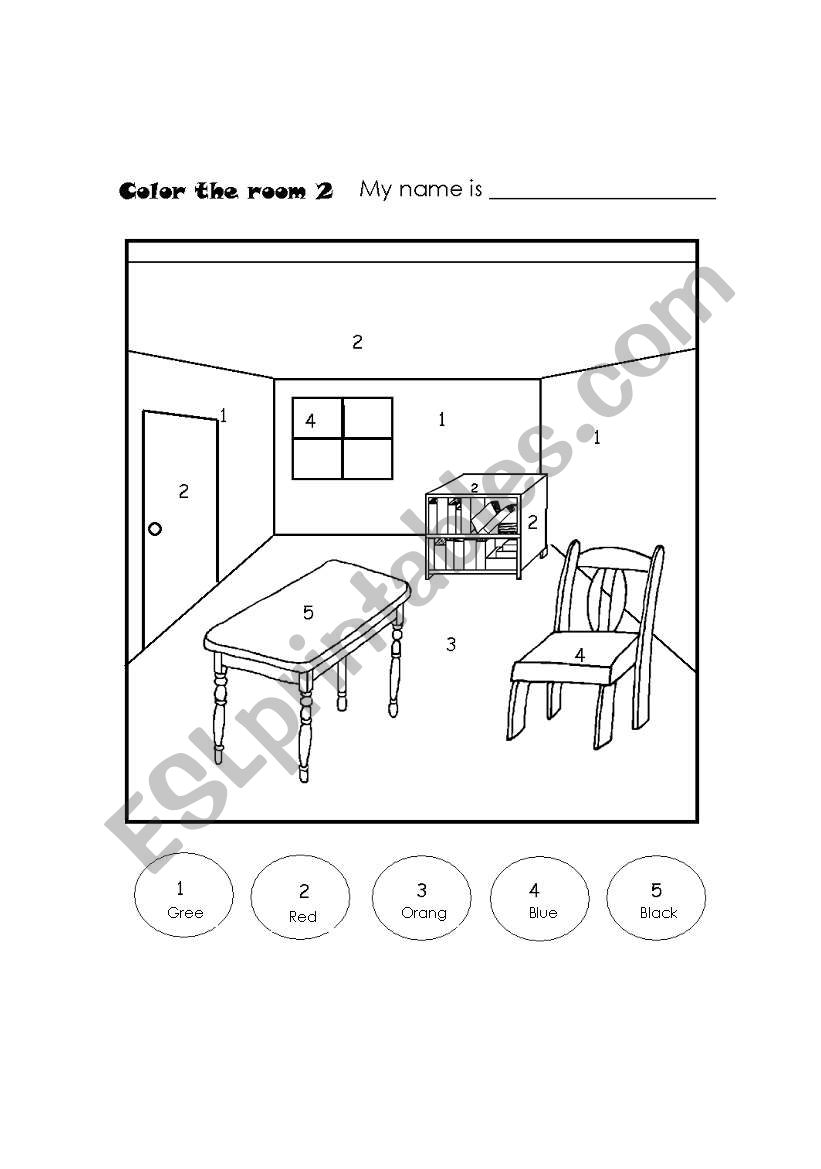 Colours and Furniture worksheet