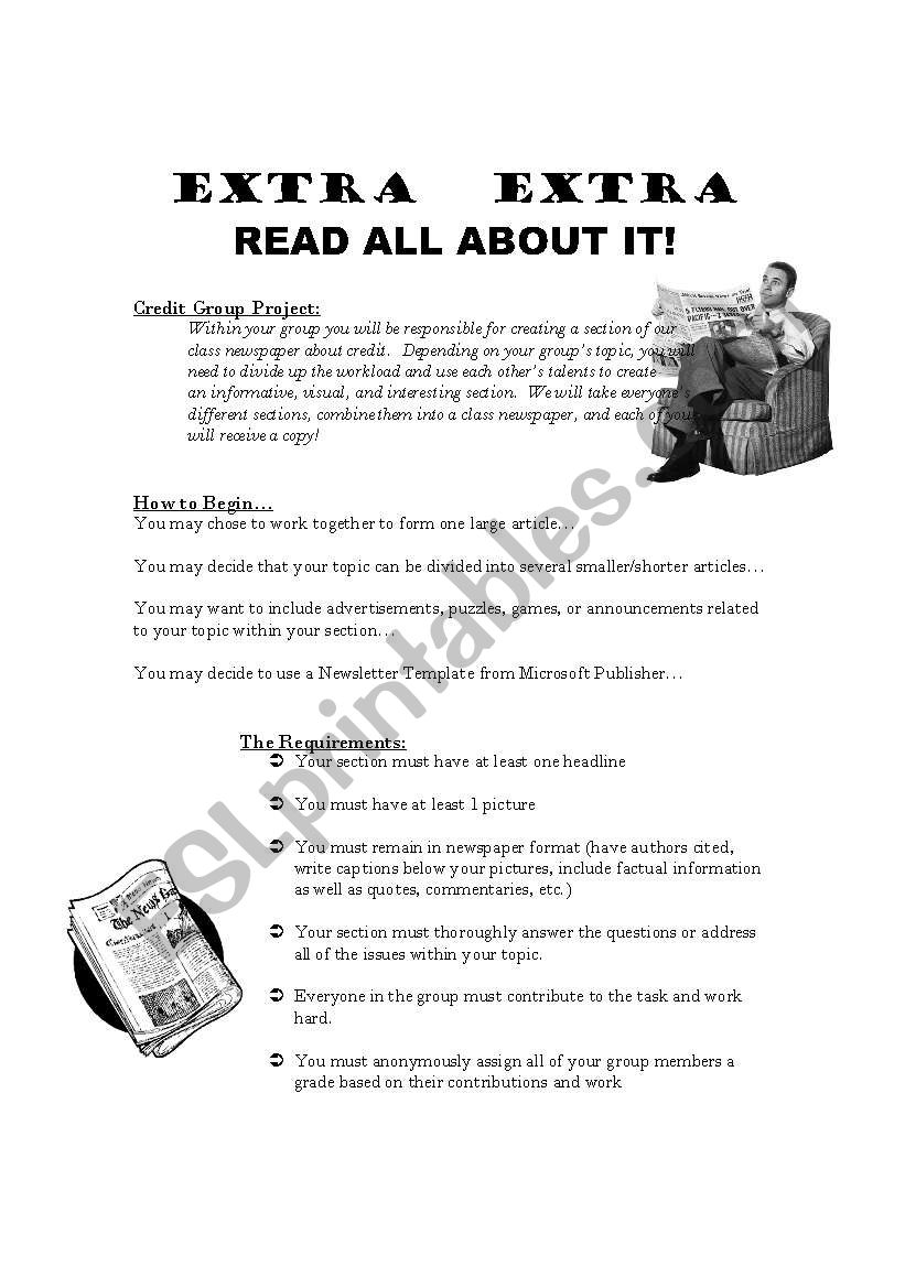 Create a Class Newspaper About Credit!