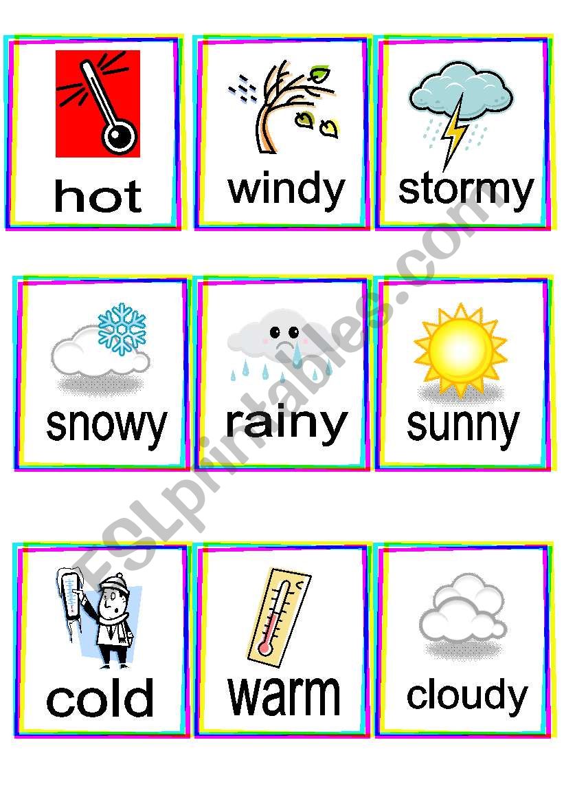 Weather flashcards worksheet