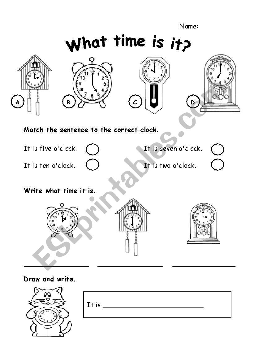 What time is it? worksheet