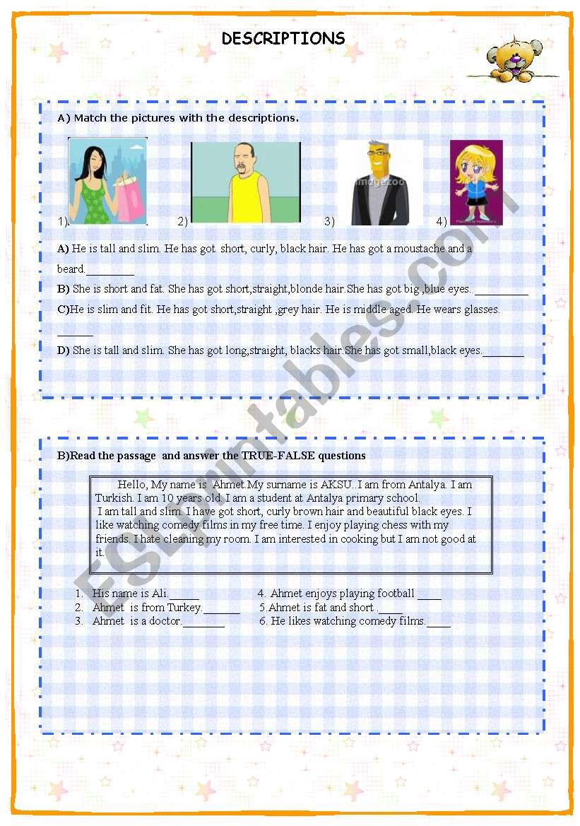 Description worksheet