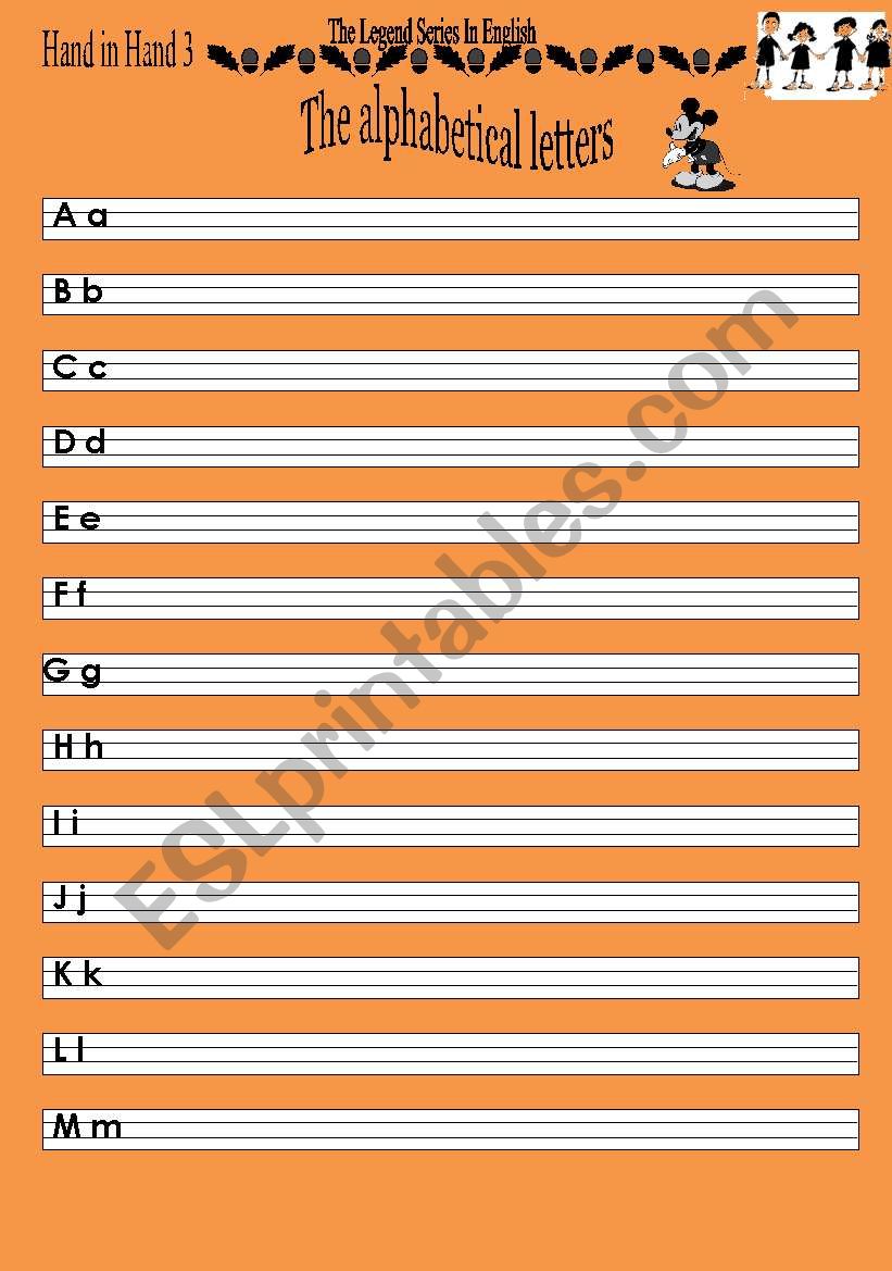 the english alphabet    3 pages