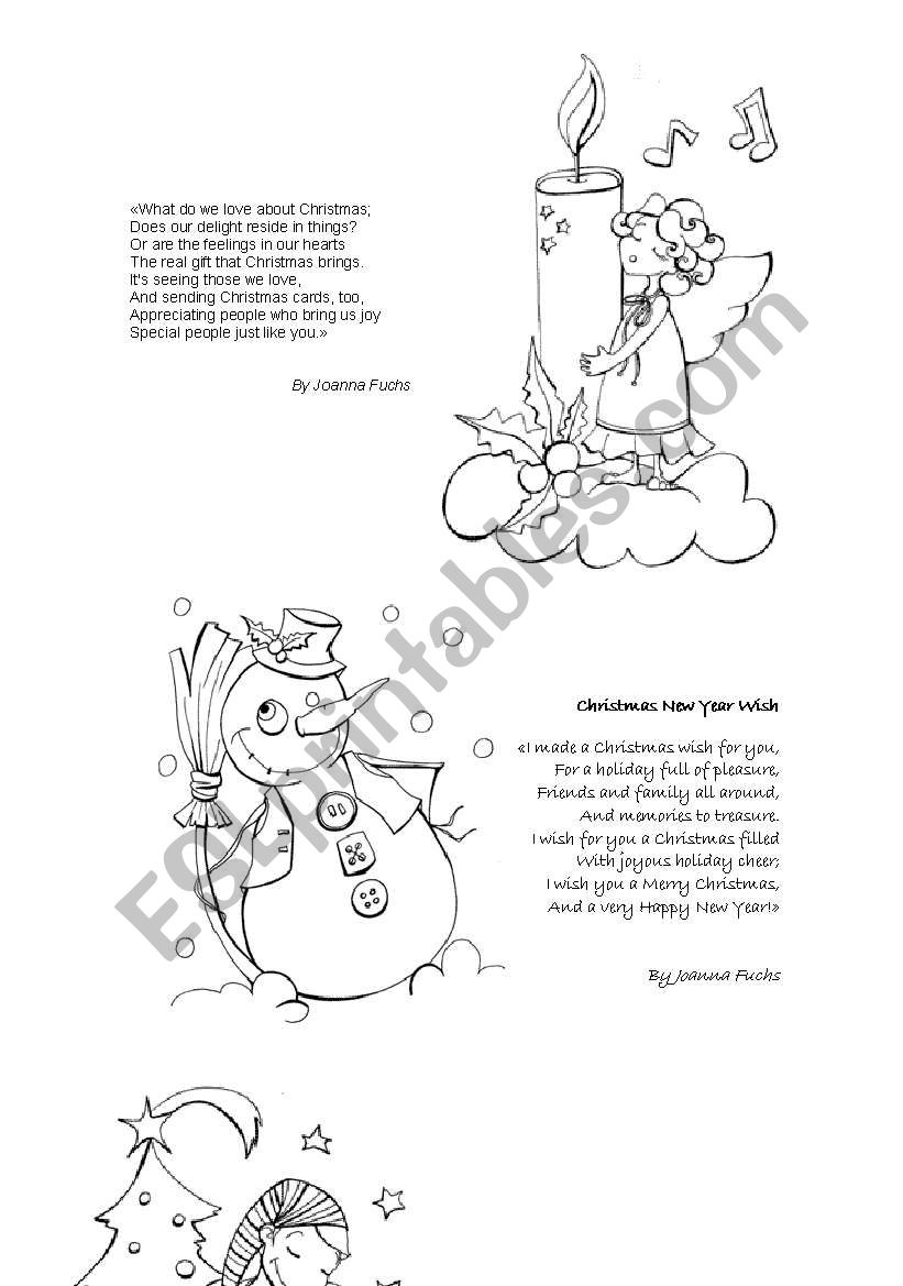 christmas poems worksheet