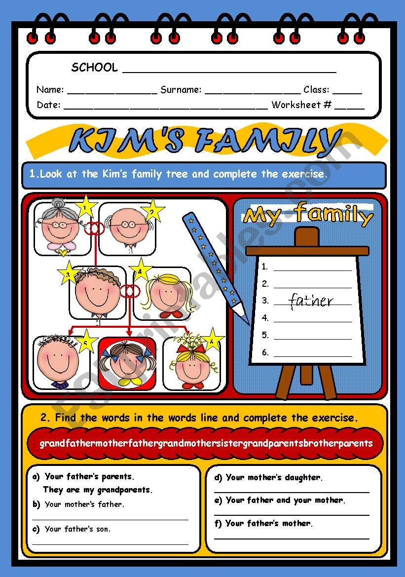 FAMILY MEMBERS worksheet