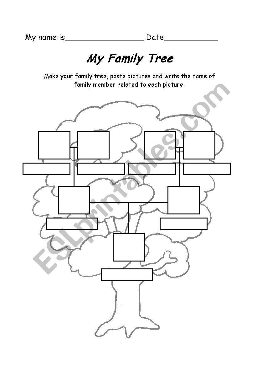 My Family Tree worksheet