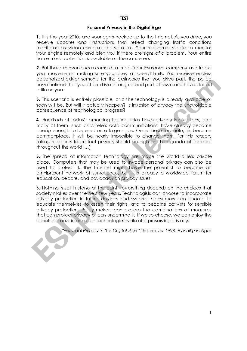 Test worksheet