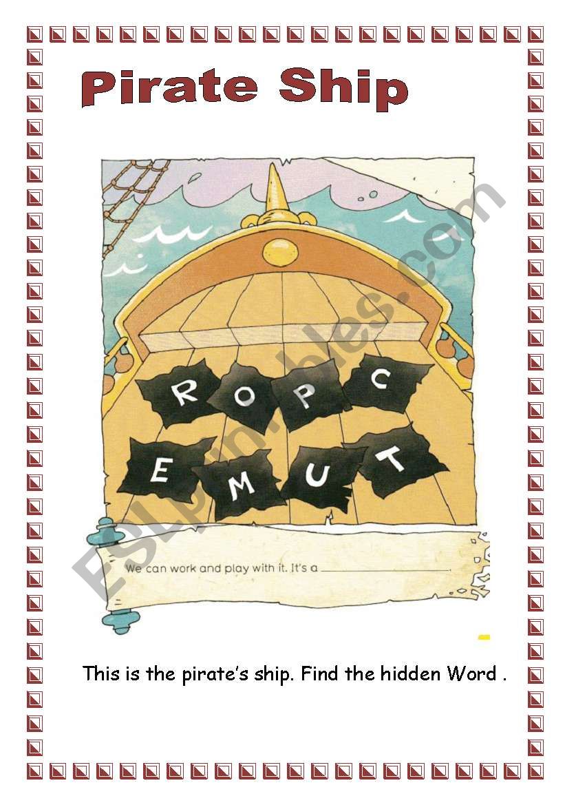 Pirate Ship worksheet