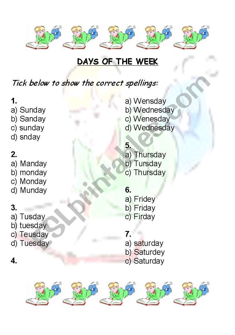 days, months and seasons worksheet