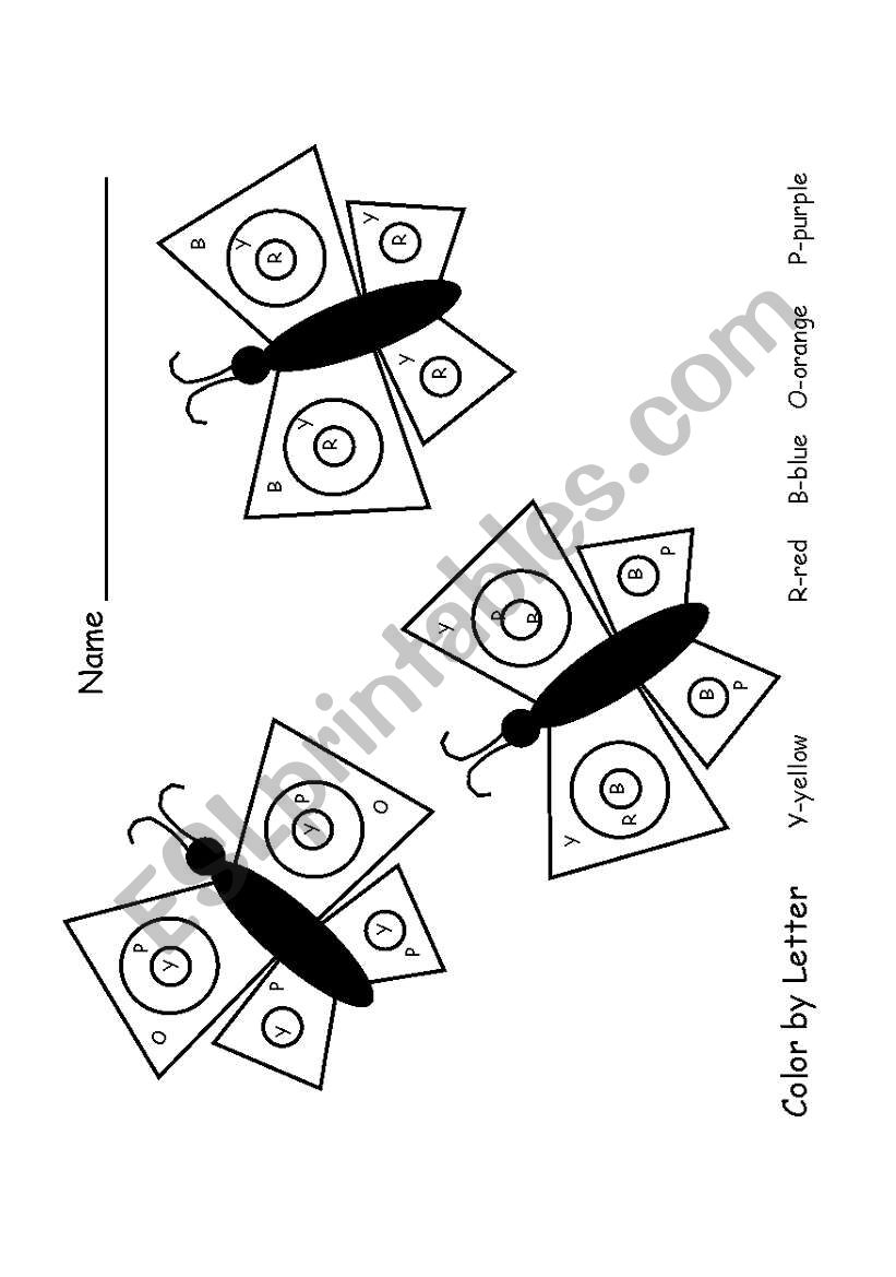 color by letter worksheet