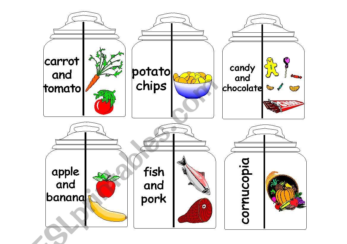 Food Jars Matching Cards - cont