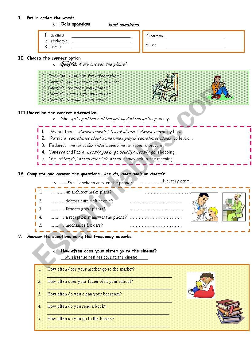 Simple Present Tense worksheet