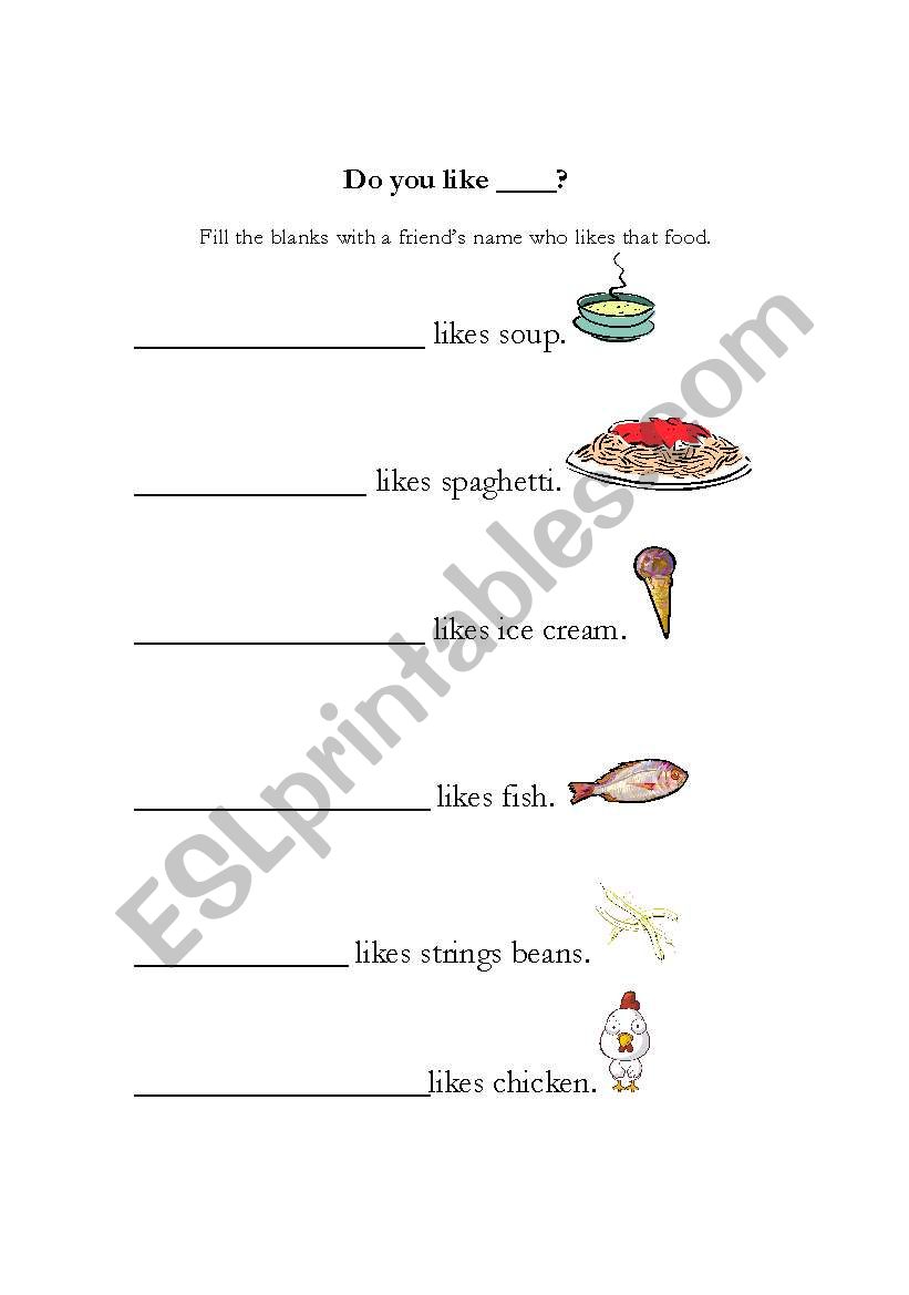 Do you like        ? worksheet