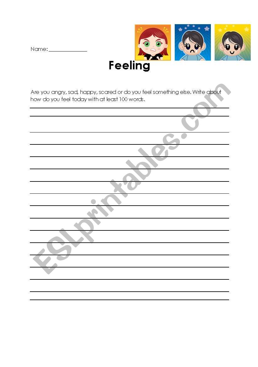 How do you feel today? worksheet